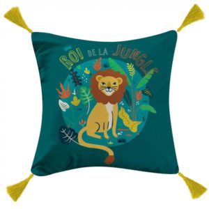 ΠΑΙΔΙΚΟ ΜΑΞΙΛΑΡΙ LION ΜΕ ΚΡΟΣΙΑ, ΒΑΜΒΑΚΕΡΟ ΠΡΑΣΙΝΟ 40Χ40cm