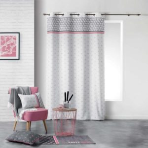 ΚΟΥΡΤΙΝΑ ΧΑΜΗΛΗΣ ΣΚΙΑΣΗΣ, ΜΕ ΤΡΟΥΚ, POLYESTER, MIRADE ΛΕΥΚΗ & ΡΟΖ 140x260cm