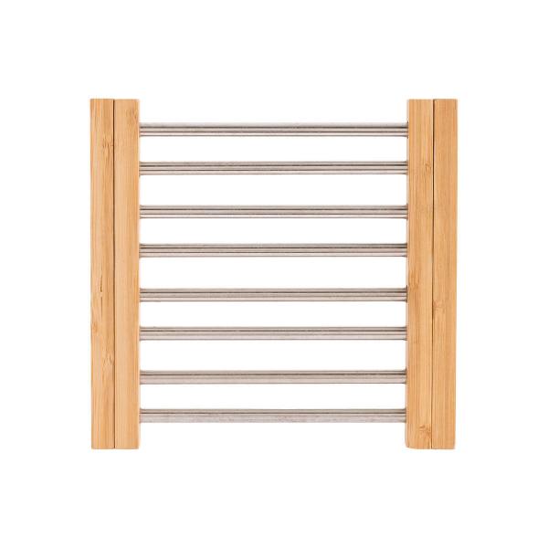 ΒΑΣΗ ΜΑΓΕΙΡΙΚΟΥ ΣΚΕΥΟΥΣ BAMBOO ESSENTIALS ME ΑΝΟΞΕΙΔΩΤΟ ΑΤΣΑΛΙ ΠΤΥΣΣΟΜΕΝΗ 22x21.3x2.2cm