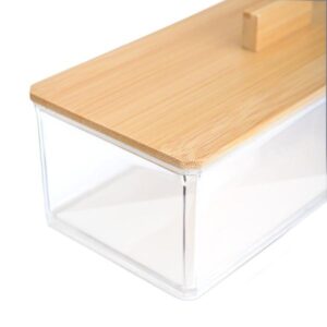 ΚΟΥΤΙ ΑΠΟΘΗΚΕΥΣΗΣ & ΟΡΓΑΝΩΣΗΣ BAMBOO ESSENTIALS ΟΡΘΟΓΩΝΙΟ 23.3x9.4x8.8cm ΜΕ ΚΑΠΑΚΙ