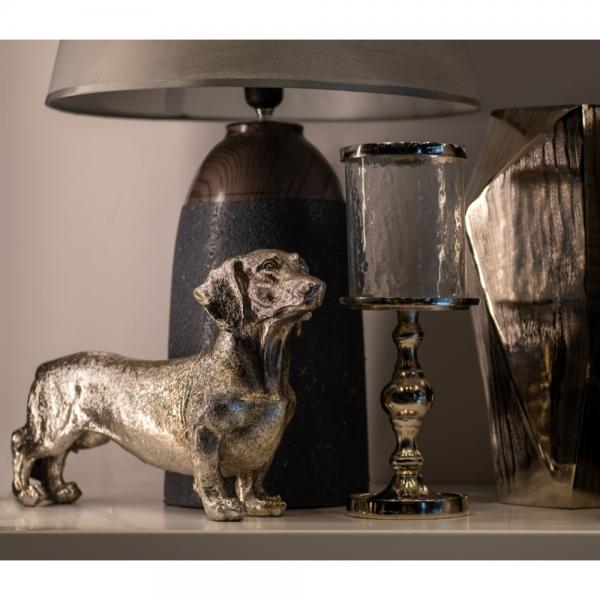 DUTCHHOUND DECO ΣΚΥΛΟΣ POLYRESIN ΑΣΗΜΙ 37x12xH19cm