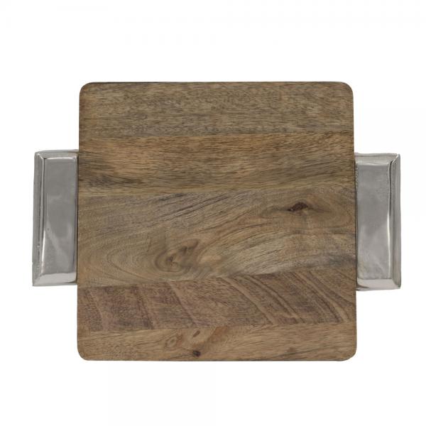 NATURAL ΔΙΣΚΟΣ ΞΥΛΟ ΑΛΟΥΜΙΝΙΟ ΦΥΣΙΚΟ ΑΣΗΜΙ 34x25xH3cm