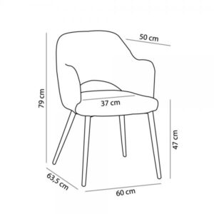 ASCOT ΚΑΡΕΚΛΑ ΚΑΦΕ ΣΚΟΥΡΟ 60x63,5xH79cm