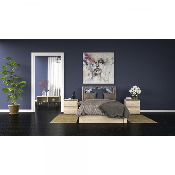 AMOR ΚΡΕΒΑΤΙ (ΓΙΑ ΣΤΡΩΜΑ 90x200cm) EUREKA SONOMA 209x100xH92cm