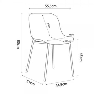 LIGNA ΚΑΡΕΚΛΑ ΛΕΥΚΟ 55,5x48xH80cm