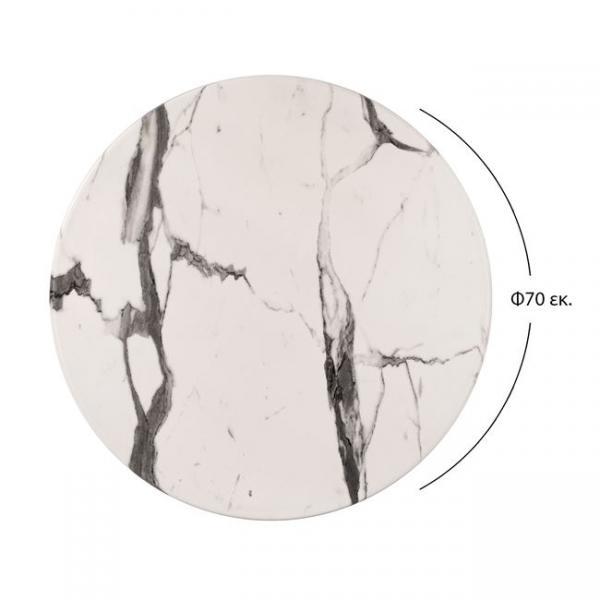 ΕΠΙΦΑΝΕΙΑ ΤΡΑΠΕΖΙΟΥ Φ70Χ2.5εκ. WERZALIT MARBLE WHITE-GREY 5657