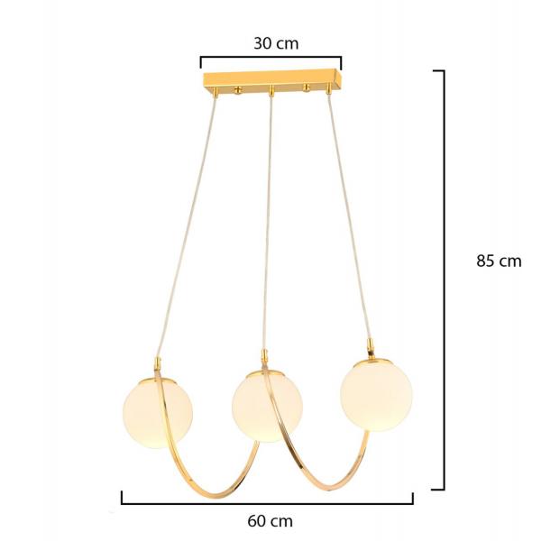 ΦΩΤΙΣΤΙΚΟ ΟΡΟΦΗΣ ΧΡΥΣΟ 3ΦΩΤΟ 60x85cm