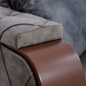ΓΩΝΙΑΚΟΣ ΚΑΝΑΠΕΣ ΚΡΕΒΑΤΙ ΚΑΦΕ ΓΚΡΙ 227x155x80 εκ.
