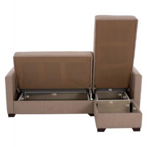 ΓΩΝΙΑΚΟΣ ΚΑΝΑΠΕΣ ΚΡΕΒΑΤΙ ΜΠΕΖ 200x133x77Yεκ.