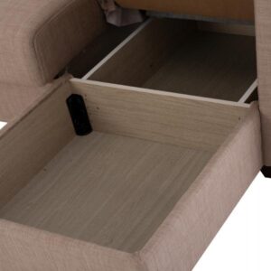 ΓΩΝΙΑΚΟΣ ΚΑΝΑΠΕΣ ΚΡΕΒΑΤΙ ΜΠΕΖ 200x133x77Yεκ.