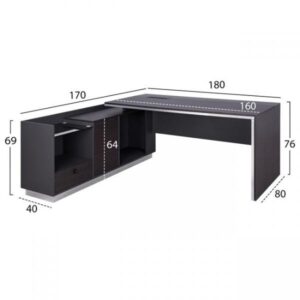 ΓΡΑΦΕΙΟ ΕΠΑΓΓΕΛΜΑΤΙΚΟ ΑΡΙΣΤΕΡΗ ΓΩΝΙΑ 180X170X76Υ εκ.