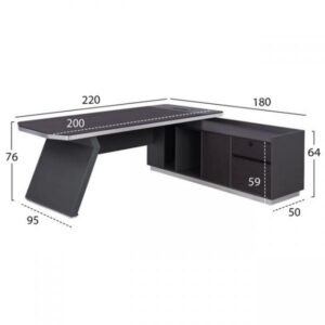 ΓΡΑΦΕΙΟ ΕΠΑΓΓΕΛΜΑΤΙΚΟ ΔΕΞΙΑ ΓΩΝΙΑ 220X180X76Υ εκ.