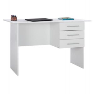ΓΡΑΦΕΙΟ ΜΕΛΑΜΙΝΗΣ ENSLEY ΜΕ 3 ΣΥΡΤΑΡΙΑ ΛΕΥΚΟ 120X60X76 εκ.