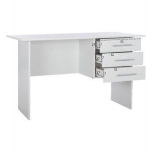 ΓΡΑΦΕΙΟ ΜΕΛΑΜΙΝΗΣ ENSLEY ΜΕ 3 ΣΥΡΤΑΡΙΑ ΛΕΥΚΟ 120X60X76 εκ.