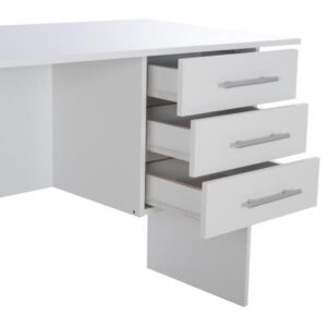 ΓΡΑΦΕΙΟ ΜΕΛΑΜΙΝΗΣ ENSLEY ΜΕ 3 ΣΥΡΤΑΡΙΑ ΛΕΥΚΟ 120X60X76 εκ.