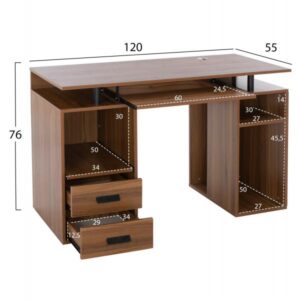 ΓΡΑΦΕΙΟ ΜΕΛΑΜΙΝΗΣ WALNUT 120Χ55Χ76 εκ.