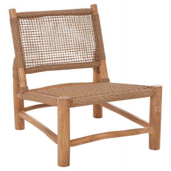 ΚΑΡΕΚΛΑ LONDER ΞΥΛΟ TEAK ΣΕ ΦΥΣΙΚΟ ΚΑΙ ΣΥΝΘΕΤΙΚΟ RATTAN 63x77x77Υεκ.