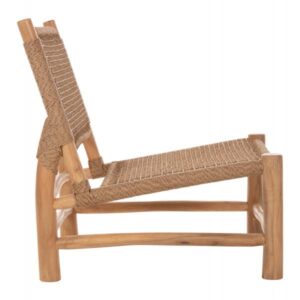 ΚΑΡΕΚΛΑ LONDER ΞΥΛΟ TEAK ΣΕ ΦΥΣΙΚΟ ΚΑΙ ΣΥΝΘΕΤΙΚΟ RATTAN 63x77x77Υεκ.