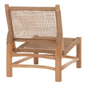 ΚΑΡΕΚΛΑ LONDER ΞΥΛΟ TEAK ΣΕ ΦΥΣΙΚΟ ΚΑΙ ΣΥΝΘΕΤΙΚΟ RATTAN 63x77x77Υεκ.