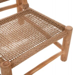 ΚΑΡΕΚΛΑ LONDER ΞΥΛΟ TEAK ΣΕ ΦΥΣΙΚΟ ΚΑΙ ΣΥΝΘΕΤΙΚΟ RATTAN 63x77x77Υεκ.