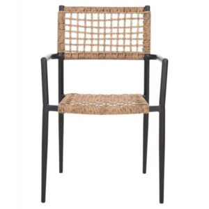 ΠΟΛΥΘΡΟΝΑ TRILAN ΑΛΟΥΜΙΝΙΟ ΜΑΥΡΟ ΜΕ ΣΥΝΘΕΤΙΚΟ RATTAN ΦΥΣΙΚΟ 57x59x85Υεκ.