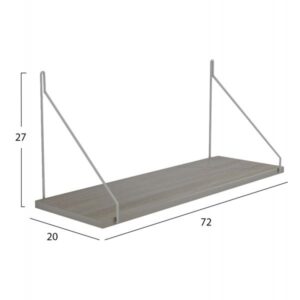 ΡΑΦΙ ΤΟΙΧΟΥ ΜΕΛΑΜΙΝΗΣ SONΟMA-ΛΕΥΚΟ 72x20x27Y εκ.