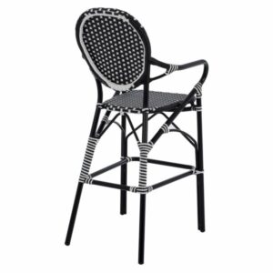 ΣΚΑΜΠΟ ΑΛΟΥΜΙΝΙΟΥ BAMBOO LOOK ΜΕ WICKER ΜΑΥΡΟ ΛΕΥΚΟ 56x60x126 εκ.