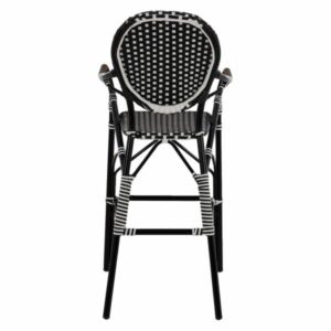 ΣΚΑΜΠΟ ΑΛΟΥΜΙΝΙΟΥ BAMBOO LOOK ΜΕ WICKER ΜΑΥΡΟ ΛΕΥΚΟ 56x60x126 εκ.