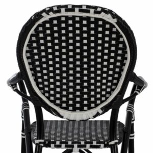 ΣΚΑΜΠΟ ΑΛΟΥΜΙΝΙΟΥ BAMBOO LOOK ΜΕ WICKER ΜΑΥΡΟ ΛΕΥΚΟ 56x60x126 εκ.