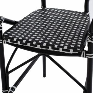 ΣΚΑΜΠΟ ΑΛΟΥΜΙΝΙΟΥ BAMBOO LOOK ΜΕ WICKER ΜΑΥΡΟ ΛΕΥΚΟ 56x60x126 εκ.
