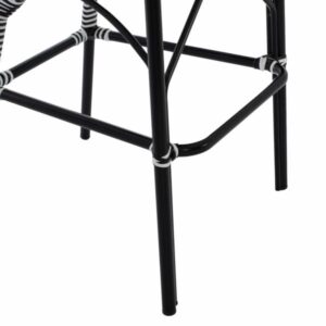 ΣΚΑΜΠΟ ΑΛΟΥΜΙΝΙΟΥ BAMBOO LOOK ΜΕ WICKER ΜΑΥΡΟ ΛΕΥΚΟ 56x60x126 εκ.