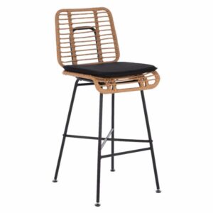 ΣΚΑΜΠΟ ΜΕΤΑΛΛΙΚΟ EDDIE ΜΕ ΜΑΞΙΛΑΡΙ ΜΕ WICKER ΜΠΕΖ 45Χ46.5Χ115Υ εκ.