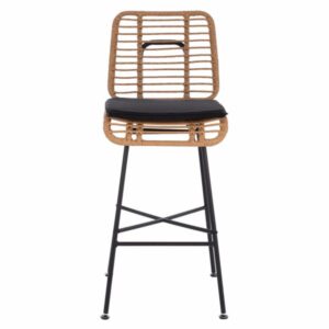 ΣΚΑΜΠΟ ΜΕΤΑΛΛΙΚΟ EDDIE ΜΕ ΜΑΞΙΛΑΡΙ ΜΕ WICKER ΜΠΕΖ 45Χ46.5Χ115Υ εκ.