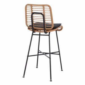 ΣΚΑΜΠΟ ΜΕΤΑΛΛΙΚΟ EDDIE ΜΕ ΜΑΞΙΛΑΡΙ ΜΕ WICKER ΜΠΕΖ 45Χ46.5Χ115Υ εκ.