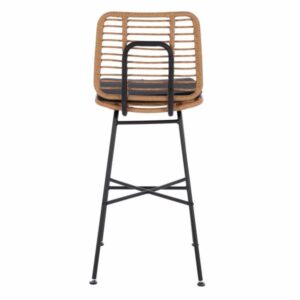 ΣΚΑΜΠΟ ΜΕΤΑΛΛΙΚΟ EDDIE ΜΕ ΜΑΞΙΛΑΡΙ ΜΕ WICKER ΜΠΕΖ 45Χ46.5Χ115Υ εκ.