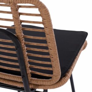ΣΚΑΜΠΟ ΜΕΤΑΛΛΙΚΟ EDDIE ΜΕ ΜΑΞΙΛΑΡΙ ΜΕ WICKER ΜΠΕΖ 45Χ46.5Χ115Υ εκ.