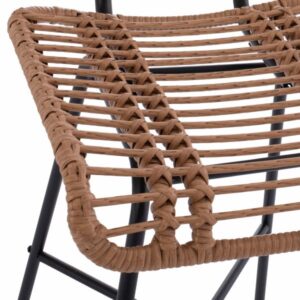 ΣΚΑΜΠΟ ΜΕΤΑΛΛΙΚΟ EDDIE ΜΕ ΜΑΞΙΛΑΡΙ ΜΕ WICKER ΜΠΕΖ 45Χ46.5Χ115Υ εκ.
