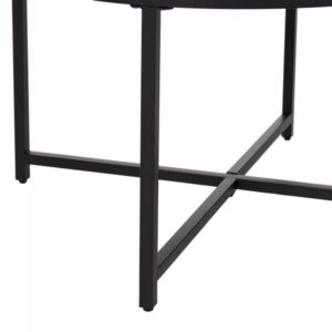 ΤΡΑΠΕΖΙ ΣΑΛΟΝΙΟΥ BLACK MARBLE ΜΕΛΑΜΙΝΗ-ΜΑΥΡΗ ΜΕΤΑΛΛΙΚΗ ΒΑΣΗ Φ80x48,5Yεκ.