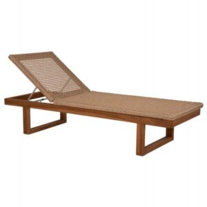 ΞΑΠΛΩΣΤΡΑ PATRON TEAK ΞΥΛΟ ΚΑΙ ΣΧΟΙΝΙ VIRO ΣΕ ΠΛΕΞΗ WICKER 191x65x86Yεκ.