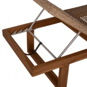 ΞΑΠΛΩΣΤΡΑ PATRON TEAK ΞΥΛΟ ΚΑΙ ΣΧΟΙΝΙ VIRO ΣΕ ΠΛΕΞΗ WICKER 191x65x86Yεκ.