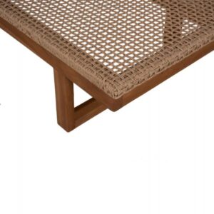 ΞΑΠΛΩΣΤΡΑ PATRON TEAK ΞΥΛΟ ΚΑΙ ΣΧΟΙΝΙ VIRO ΣΕ ΠΛΕΞΗ WICKER 191x65x86Yεκ.