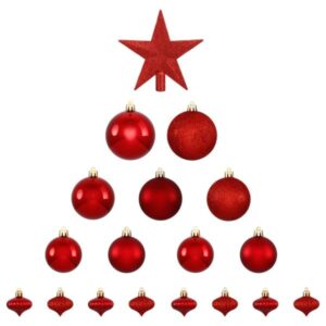 ΜΠΑΛΕΣ & ΑΣΤΕΡΙ ΣΕΤ18 Xmas PVC ΚΟΚΚΙΝΟ L23xP8xH20.5cm