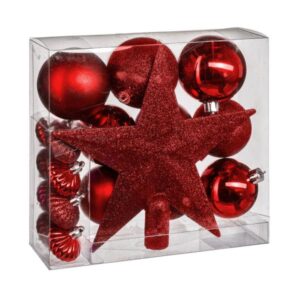 ΜΠΑΛΕΣ & ΑΣΤΕΡΙ ΣΕΤ18 Xmas PVC ΚΟΚΚΙΝΟ L23xP8xH20.5cm