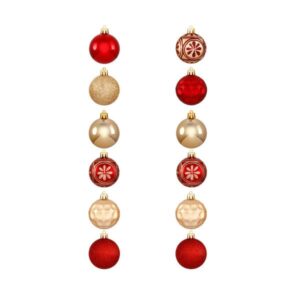 ΜΠΑΛΕΣ Xmas ΣΕΤ12 ΤΕΜΑΧΙΑ, D6cm PVC ΚΟΚΚΙΝΟ & ΧΡΥΣΟ D6xH71cm