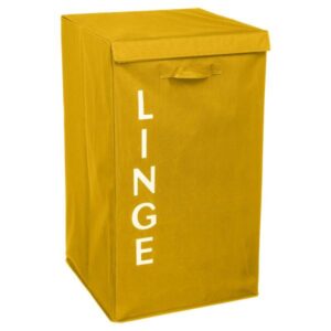 LINGE, ΚΑΛΑΘΙ ΑΠΛΥΤΩΝ, POLYESTER & CARTON, ΚΙΤΡΙΝΟ , L36xP36xH63cm