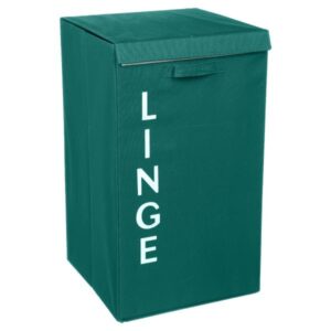 LINGE, ΚΑΛΑΘΙ ΑΠΛΥΤΩΝ, POLYESTER & CARTON, EMERALD GREEN, L36xP36xH63cm