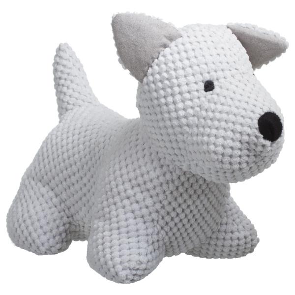 DOOR STOP DOG POPCORN, 31X24, POLYESTER WHITE