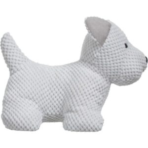 DOOR STOP DOG POPCORN, 31X24, POLYESTER WHITE