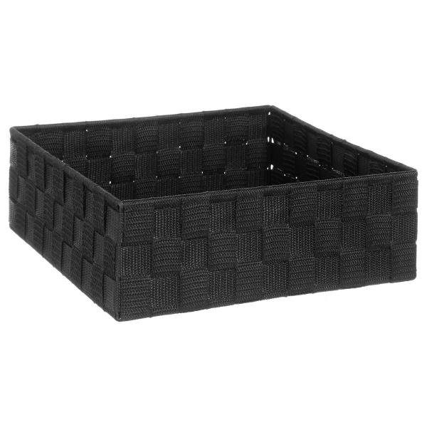 SQUARE, ΚΑΛΑΘΙ ΠΛΕΧΤΟ ΜΑΥΡΟ, POLYPROPYLENE/METAL, 28Χ28Χ10