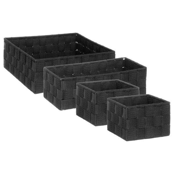 SQUARE, ΚΑΛΑΘΙ ΠΛΕΧΤΟ ΜΑΥΡΟ, POLYPROPYLENE/METAL, 26Χ13Χ9
